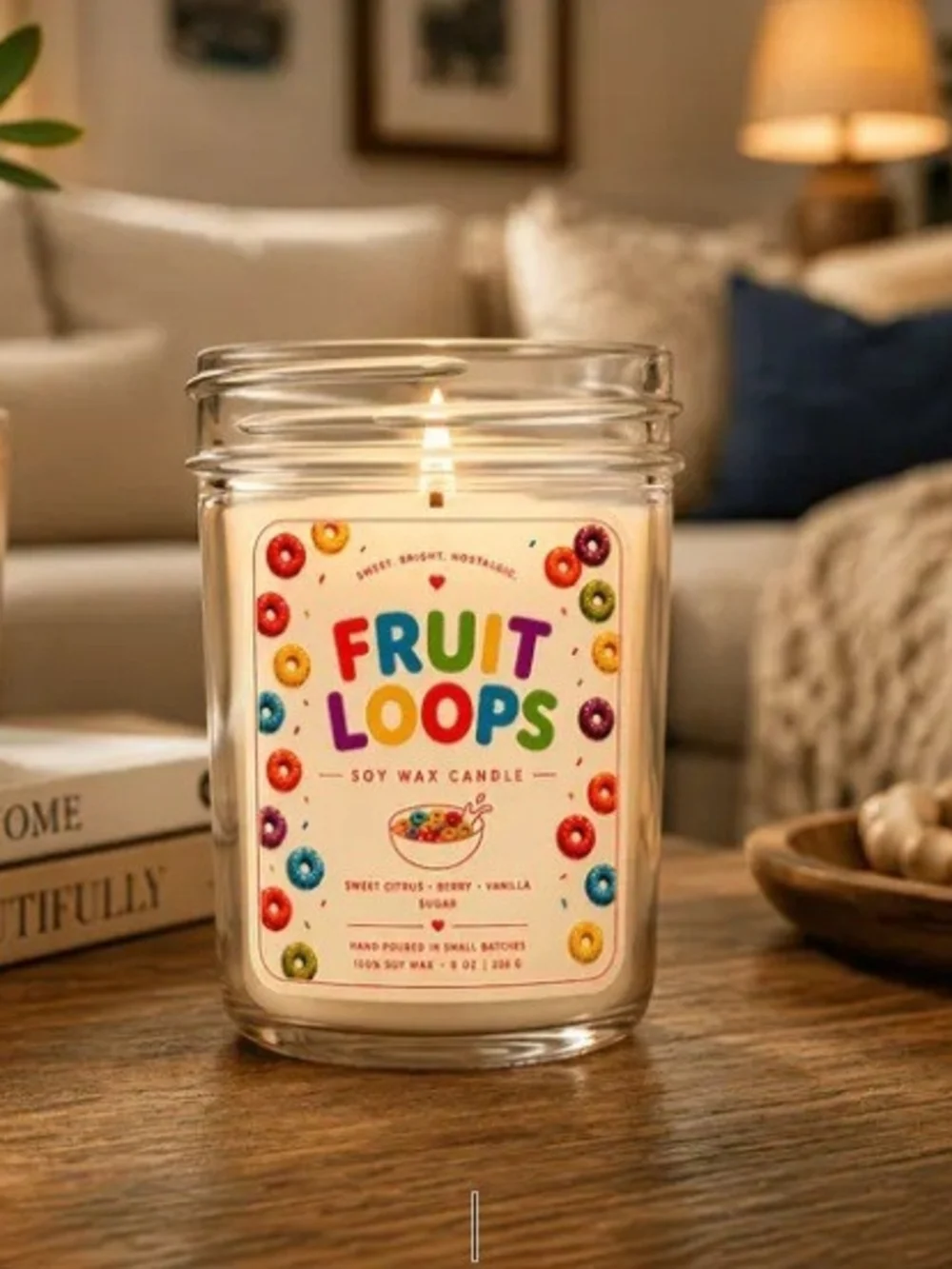 Fruit Loops Soy Wax Candle Cereal Scent
